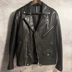 ✨ripvanwinkle リップヴァンウィンクル RB-028 レザー ライダース 4（M相当） ブラック 美品 革 本革 riders レザージャケット 高級モデル✨ 379