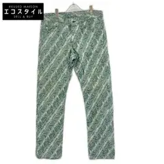 ISSEY MIYAKE MEN　イッセイミヤケメン　ME73FF106 07AW グリーン A-POC ジャガードデニムパンツ　35