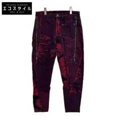ISSEY MIYAKE MEN　イッセイミヤケメン　ME53FF081 15AW レッド ローズジャガード サイドジップデニムパンツ　3
