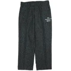 sulvam x BLACK EYE PATCH サルバム ブラックアイパッチ 19AW 別注 TAILORED PANTS ブークレウール ピンストライプ テーラードパンツ L NAVY スラックス ボトムス g26331