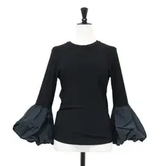 LUTZ HUELLE ルッツヒュエル カットソー ブラック 黒 S 23春夏 バルーンスリーブ 長袖 カットソー HYDRANGEA TOP プルオーバー クルーネック トップス 【レディース】【中古】