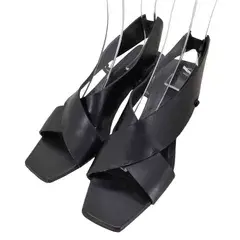 ジルサンダー JIL SANDER レザー クロスストラップ ヒールサンダル レディース  39