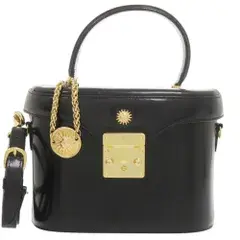 美品 ジャンニ ヴェルサーチ 847312 2WAY レザー ブラック ハンドバッグ バニティバッグ ブラック 0166 Gianni Versace