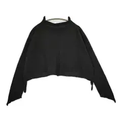 Haat ISSEY MIYAKE クレーププリーツ HA63JJ207 ウール 楊柳 ボトルネック カットソー ブラック レディース ハートイッセイミヤケ【中古】6-0806M♪