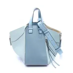 ロエベ LOEWE ハンドバッグ ハンモックバッグ スモール 2WAY ライトブルー レザー ハンモックバッグ スモール レディース Used B