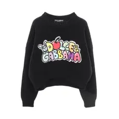 ドルチェアンドガッバーナ DOLCE & GABBANA ニット ロゴ刺繍 クルーネック ウール ニット レディース Used A