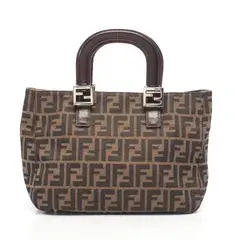 フェンディ FENDI トートバッグ ズッカ 26329 ブラウン/ブラック キャンバス レザー ズッカ ハンドバッグ レディース Used A