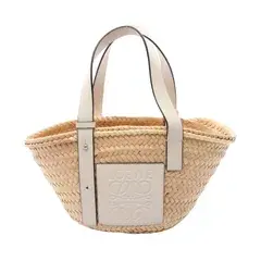 ロエベ LOEWE ハンドバッグ バスケットバッグ スモール A223S93X04 ナチュラル//ホワイト レザー バスケットバッグ スモール レディース Used A