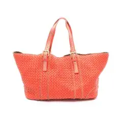 ボッテガヴェネタ BOTTEGA VENETA トートバッグ イントレチャート オレンジ レザー イントレチャート トートバッグ レディース Used B