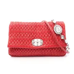 Miu Miu ミュウ ミュウ マテラッセ ナッパクリスタル 2WAY ショルダーバッグ