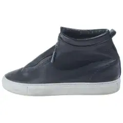 DIEMME (ディエッメ) フロントジップアップ レザーシューズ ハイカットスニーカー ブラック