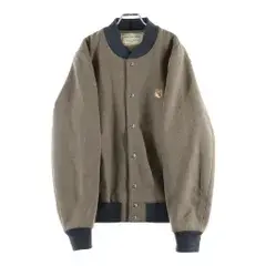 MAISON KITSUNE (メゾンキツネ) WOOL TEDDY JACKET ウール フォックスヘッド ロゴ刻印スナップボタン テディジャケット ブルゾン ベージュ DU02208WM0001