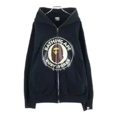 A BATHING APE (アベイシングエイプ) サークル ロゴ プリント フルジップアップ スウェット パーカー ブラック