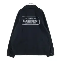 NEIGHBORHOOD (ネイバーフッド) 20AW / EC-JKT ロゴプリント ジップアップ ワークジャケット ブラック 202TSNH-JKM02