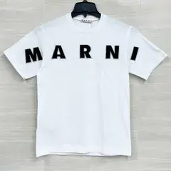 【新品・アウトレット】 MARNI KIDS マルニ キッズ レディース ガールズ トップス ロゴ 刺繍 Tシャツ クルーネック 半袖 カットソー M01265 M00RF 0M100 ホワイト 12Y