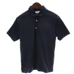 ランバンオンブルー LANVIN en Bleu ポロシャツ 46 紺 ネイビー 無地 半袖 襟付き /GG26 ■MA