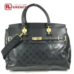 VERSACE ヴェルサーチ ボストンバッグ メデューサ ロゴ レザー ブラック