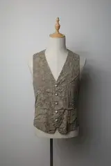 【キミノリモリシタ/kiminori morishita】製品染め刺繍ベスト【h】