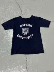 80s オックスフォード大学(Oxford) Single スティッチ 公式 ネイビー Tシャツ