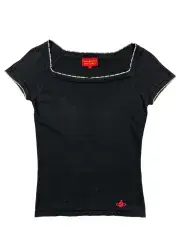 Vivienne Westwood ヴィヴィアン・ウエストウッド レッド ラベル スクエアネック リブ Tシャツ
