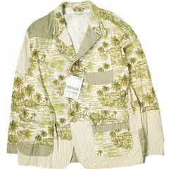 新品 Engineered Garments エンジニアードガーメンツ 19SS アメリカ製 Loiter jacket - Hawaiian Print ロイタージャケット ハワイアンプリント S KHAKI 3B テーラード アウター g19261