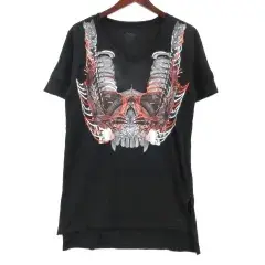 ロエン Roen Tシャツ グラフィック 半袖 ブラック S 