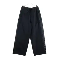 JUNYA WATANABE COMME des GARCONS (ジュンヤワタナベ コムデギャルソン) ウエストドローコード 裾ジップ エステルサイドライン ワイドトラックパンツパンツ ブラック