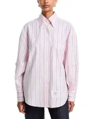 トムブラウン レディース トップス シャツ コットン Thom Browne Cotton Armbandstriped Shirt Light Pink ピンク