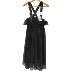 ノワールケイニノミヤ noir kei ninomiya 20SS フェイクレザー レース コンビ ギャザー ボリュームチュール ジャンパースカート レディース JPN：S 