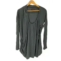 ヴィヴィアンウエストウッドアングロマニア Vivienne Westwood ANGLOMANIA アシンメトリー ドレープ 長袖 レーヨンカットソー レディース  M
