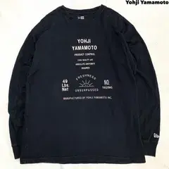 Yohji Yamamoto POUR HOMME × NEW ERA 1990S ARTWORK PRINT LONG SLEEVE T-SHIRT ロングスリーブTシャツ 長袖カットソー XLサイズ ブラック 黒 ヨウジヤマモトプールオム ニューエラ