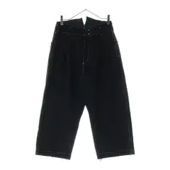 sulvam (サルバム) HI WAIST CUT OFF PANTS ハイウエストカットオフパンツ ブラック SJ-P01-100