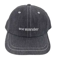 アンドワンダー and wander dry denim cap メンズ FREE 