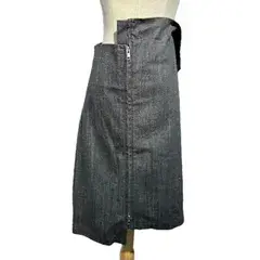 YOHJI YAMAMOTO NOIR(ヨウジヤマモトノアール) Zip Design Denim Skirt ジップデザイン デニム スカート NR-S09-013 3(L程度) ブラック