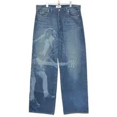eYe JUNYAWATANABE MAN　アイジュンヤワタナベマン　2025SS　ACDC Denim Pants　USED加工プリントワイドデニムパンツ　WO-P920　8054000218097