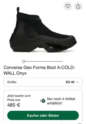 Converse Geo Forma Boot A-COLD-WALL Onyx