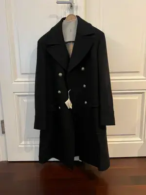 Brunello Cucinelli Woll-Kaschmir Mantel Schwarz - Gr. 52 - Neu