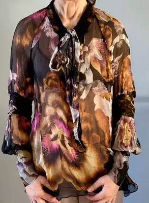 Original Roberto Cavalli Chiffonbluse - Neu