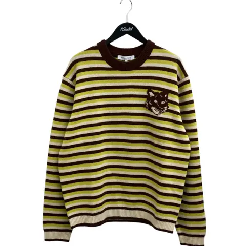 FOX HEAD INTARSIA STRIPED COMFORT JUMPER STRIPEセーターNM00802KM0329