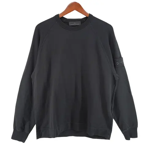 25SS Ghost Piece COTTON STRETCH FLEECE_STONE ISLAND GHOSTゴーストピース ロゴパッチ 薄手 クルーネック スウェットシャツ トレーナー
