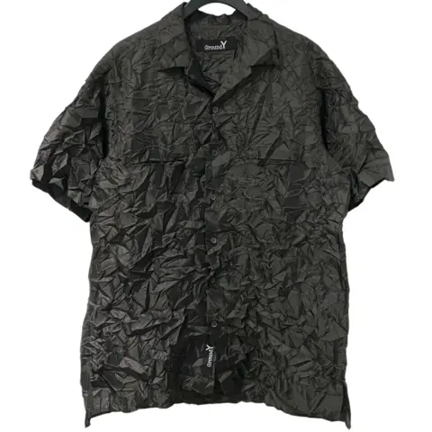 26SSPOLYESTER TAFFETA SIDE-GATHER OPEN -COLLAR SHIRT Pleatsプリーツ形状記憶サイドギャザーオープンカラーシャツ