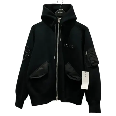 Studded Sponge Sweat Hoodieジップパーカー25-01132S