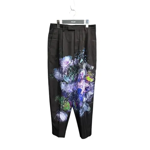 20SSINKJET FLOWER 2TUCK TAPERED WIDE SLACKSスラックス2120-576