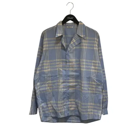 WASHED FINX TYPEWRITER CHECK P O SHIRT長袖シャツA25SS02TC