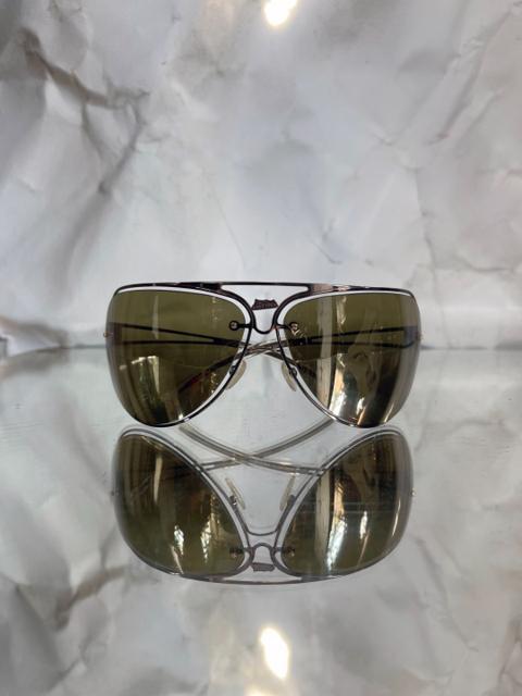Jean Paul Gaultier S/S 2006 Unisex green shield aviator sunglasses