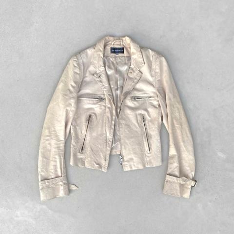 ann demeulemeester ultra light leather jacket