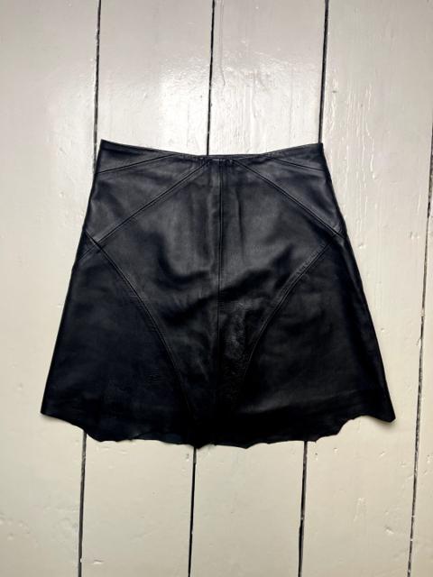 Paneled soft leather skirt 