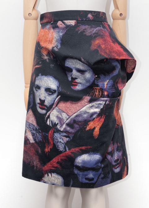 Vivienne Westwood Gold Label A/W 2010 Twisted Face Print Skirt