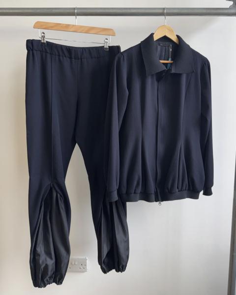 aw01 wool tracksuit and tech pants