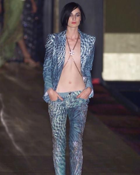Roberto Cavalli SS2001 Psychedelic Swirl Print Blazer